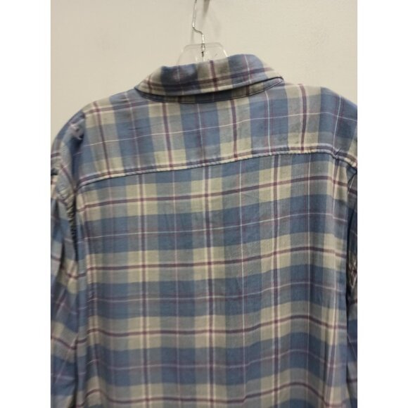 Faherty Mens Shirt Size XXL Blue Plaid Flannel Long Sleeve Button Down Casual - Picture 8 of 8